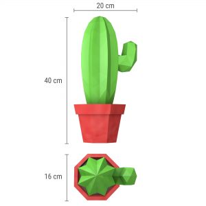 Papercraft cactus maatbeeld