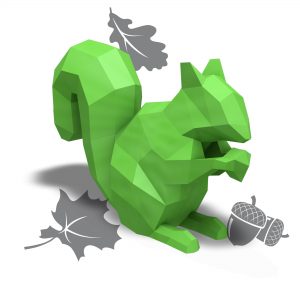 Yume-Design_100040_Papercraft-Squirrel_LGreen