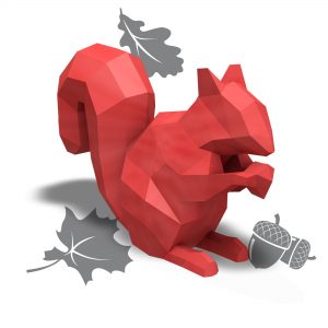 Yume-Design_100040_Papercraft-Squirrel_Red